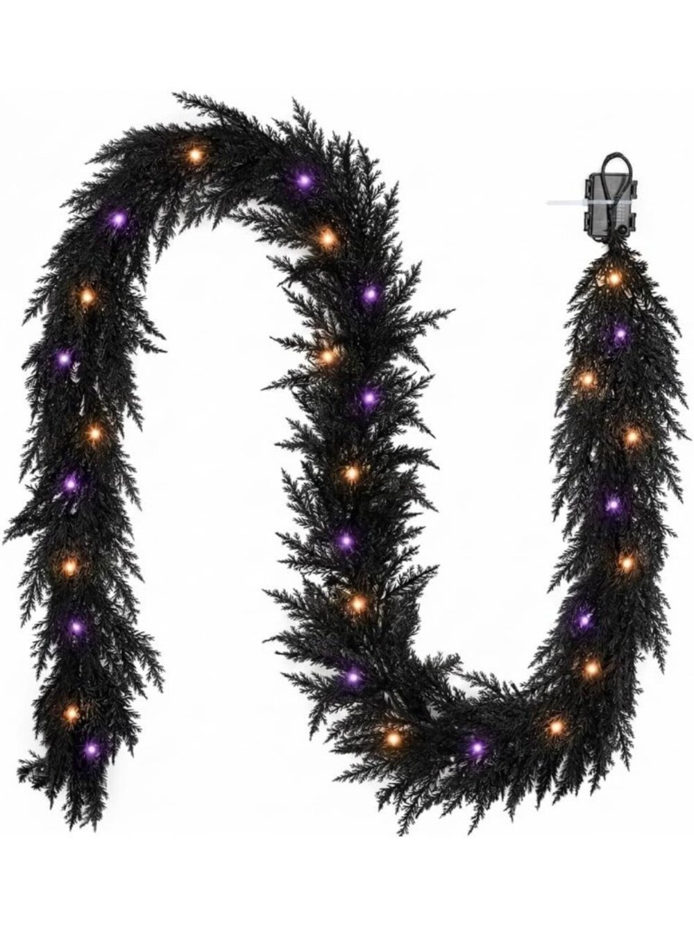 9ft Artificial Norfolk Pine Garland for Halloween Decor, Mantle & Home Styling